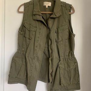 Rachel Roy denim vest in army green